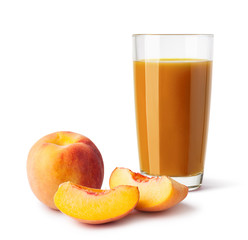 glass of peach juice