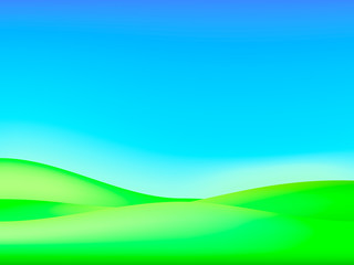 Obraz premium Green meadow background. Vector illustration for poster or banner.