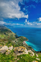 Fototapeta premium View from San Costanzo towards the Amalfi Coast Naples Italy