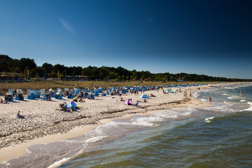 Obraz premium Beach in the seaside Göhren, Ruegen Island, Mecklenburg-Vorpommern, Germany, Europe