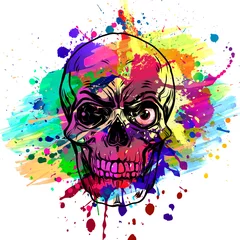 Rollo Abstract creative illustration with colorful skull for background  © reznik_val