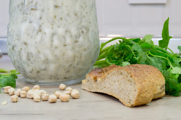 Dovga. Azerbaijan. National food of Azerbaijan. Both food and drink