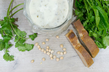 Dovga. Azerbaijan. National food of Azerbaijan. Both food and drink