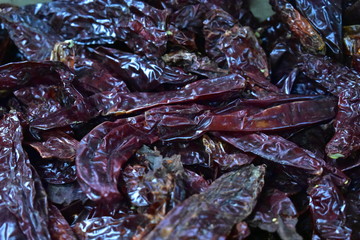Dried chili peppers in a spice market Nazareth
