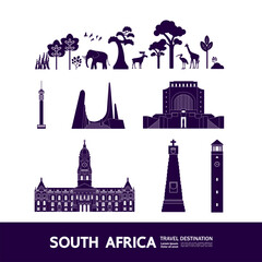 Naklejka premium South Africa travel destination grand vector illustration.