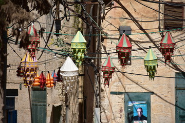 Ramadan Decorations in Nazareth Israel