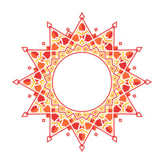 Vector Asian Tribal Circular Frame