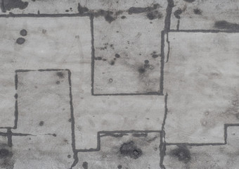 Asphalt pavement in the Parking lot with the tire tracks. The view from the top. Abstract background or texture. © ILYA AKINSHIN