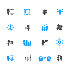 Business training icon set	