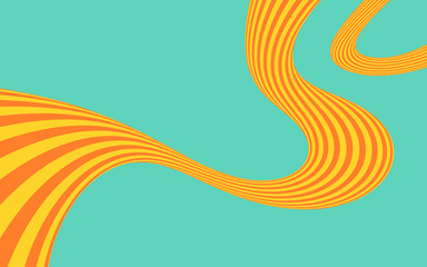 Vector - Yellow and orange Abstract curved wave line on green Background