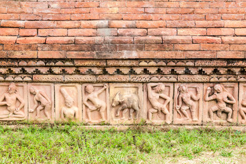 Detail of carvings at Somapuri Vihara (Somapura Mahavihara), ruins of Buddhist monastic complex in Paharpur village, Bangladesh