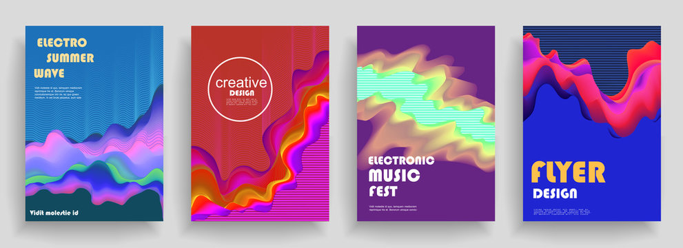 Artistic covers design. Creative colors backgrounds. Trendy futuristic design