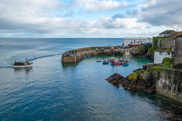Coverack harbour fishing port cornwall england uk 