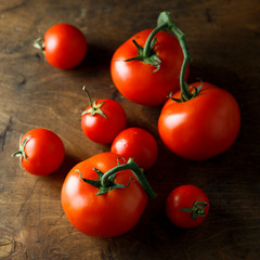 Ripe tomatoes on the table