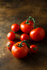 Ripe tomatoes on the table