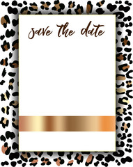 Wedding Invitation Template with Fashionable Leopard Pattern