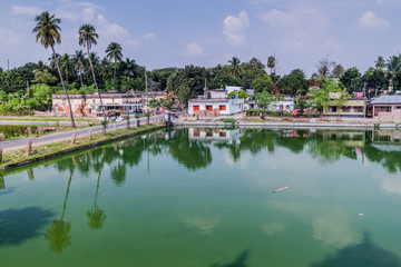 Gopal Chowki pond in Puthia village, Bangladesh