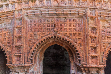 Fototapeta premium Terracotta panels at Govinda temple in Puthia village, Bangladesh