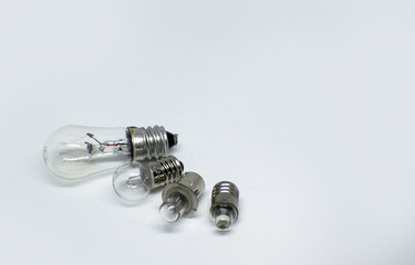 Small bulbs in isolated white background