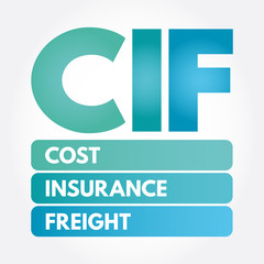 CIF - Cost Insurance Freight acronym, business concept background