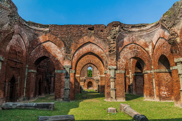 Ruins of ancient Darasbari (Darashbari) mosque in Sona Masjid area, Bangladesh