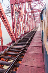 Naklejka premium Hardinge Bridge, steel railway bridge over the river Padma in western Bangladesh.