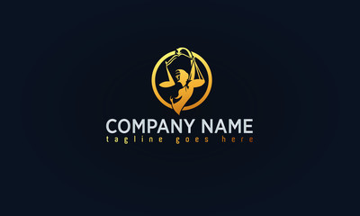 Law, Attorney, Lawyer Office Company Gold Logo Concept
