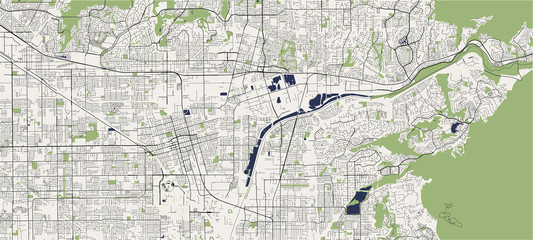map of the city of Anaheim, California, USA
