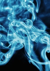 abstract blue smoke on black background