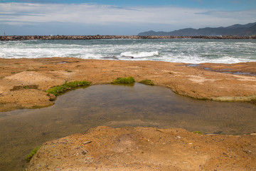 Coast in Bosa Marina, Sardinia, Italy