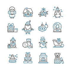 Set of Christmas icons for design and decoration