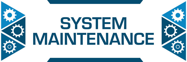 System Maintenance Blue Triangles Both Sides Gears 