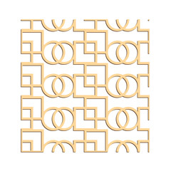 Laser cutting interior panel. Woodcut vector trellis design. Plywood lasercut square tile. Square seamless pattern for printing, engraving, paper cut. Stencil lattice ornament. Decal pattern.