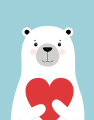 Valentines Day card with bear
