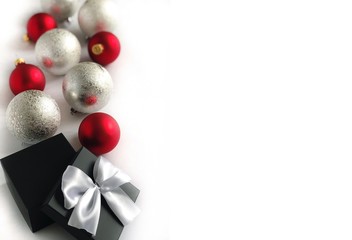 christmas background with red balls