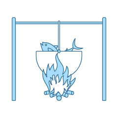 Icon Of Fire And Fishing Pot