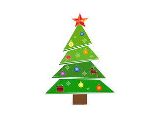 Icon Christmas tree. New Year. Vector illustration.