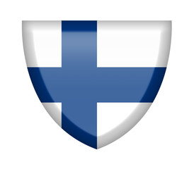 Obraz premium Scudetto con bandiera Finlandia