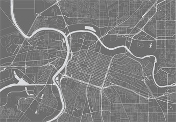 map of the city of Sacramento, USA