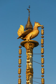 Golden Hintha bird in Swesandaw Pagoda in Taungoo, Myanmar