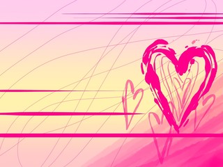 abstract background with hearts and lines.