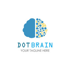 Brain dot education vector design concept