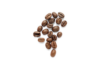 Coffee beans. Isolated on a white background.