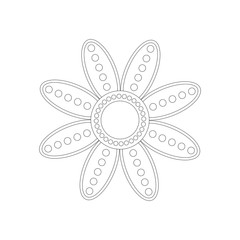 Flower and Leaf coloring education for kids vector illustration, flower outline sketch vector