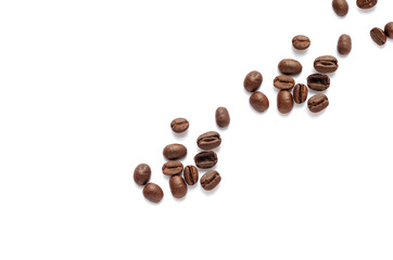 Naklejka premium Coffee beans. Isolated on a white background.