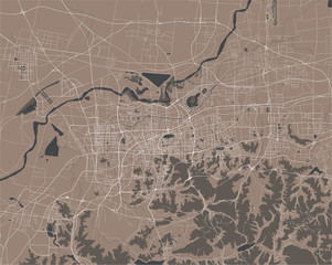 map of the city of Jinan, China