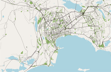 map of the city of Baku, Azerbaijan