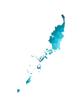 Vector isolated illustration icon with simplified blue silhouette of Palau map. Polygonal geometric style, triangular shapes. White background