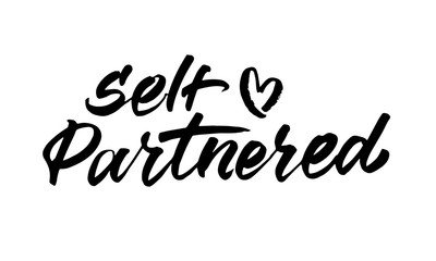 Self partnered quote. Modern calligraphy text. Vector hand drawn illustration black and white