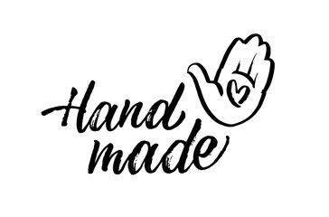 Fototapeta premium Hand made. Hand-drawn lettering. Vector illustration.